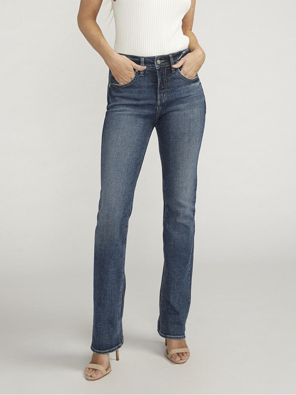Silver Avery Slim Boot Cut Jeans